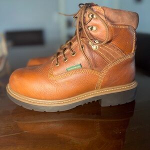 John Deere Tan Leather Work Boots